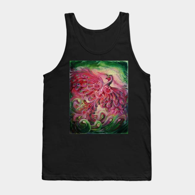 Watermelon Tourmaline. Primary Fire. Soul of the Stone. Phoenix or Firebird. Tank Top by Lala Lotos